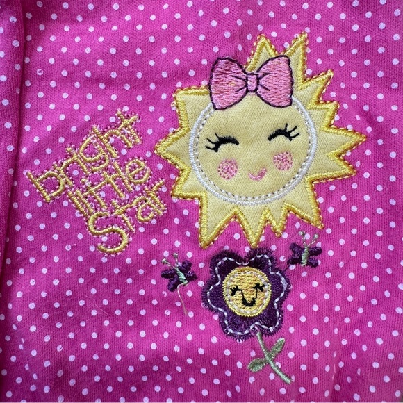 Pink and Yellow Ruffle Sleeve Polka Dot Bodysuit - Picture 7 of 8